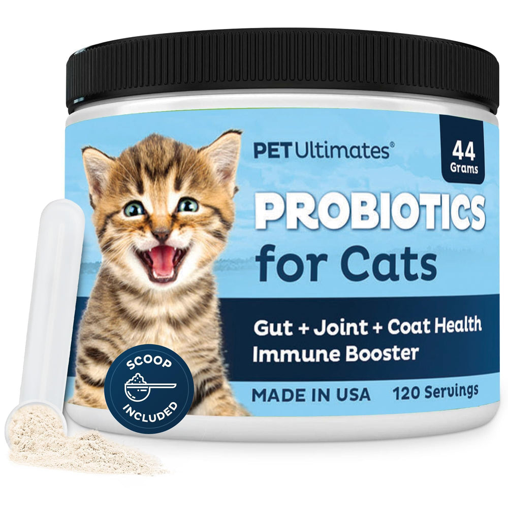 PetUltimates Probiotiques Chats: poudre digestive, soutien quotidien pour estomacs sensibles et absorption optimisée.