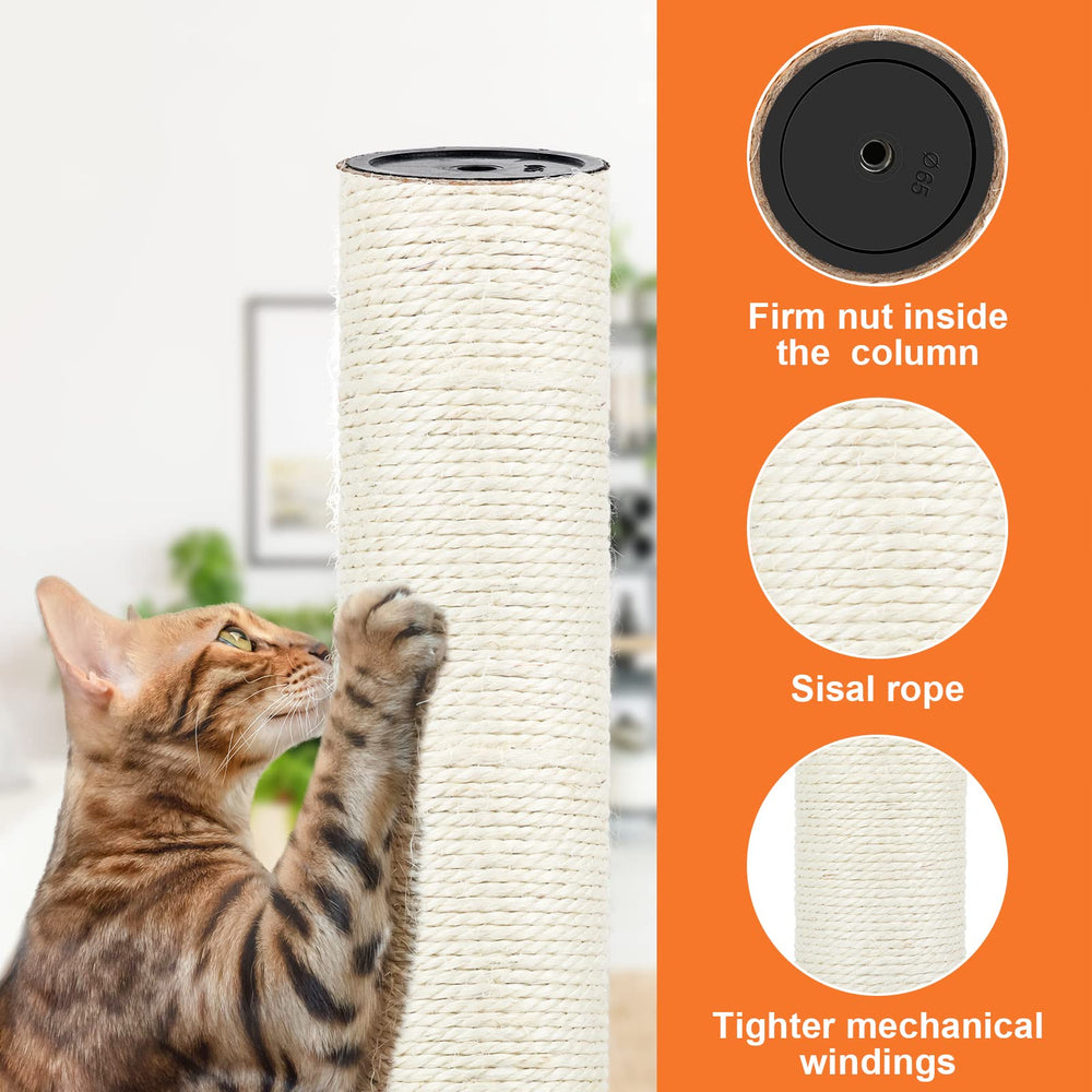 PETUOL griffoir sisal, installation rapide avec vis fournies.