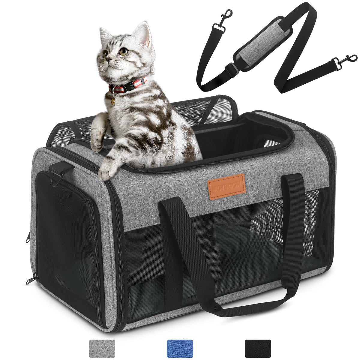 PETUX porte-chat avec ouverture supérieure pour un accès rapide en cabine.