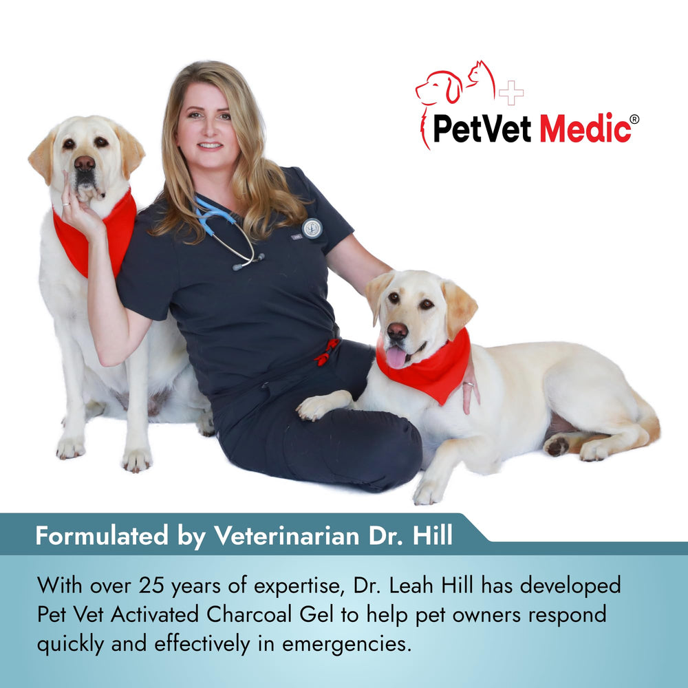 Gel Charbon Actif PetVet Medic stocké facilement à la maison.