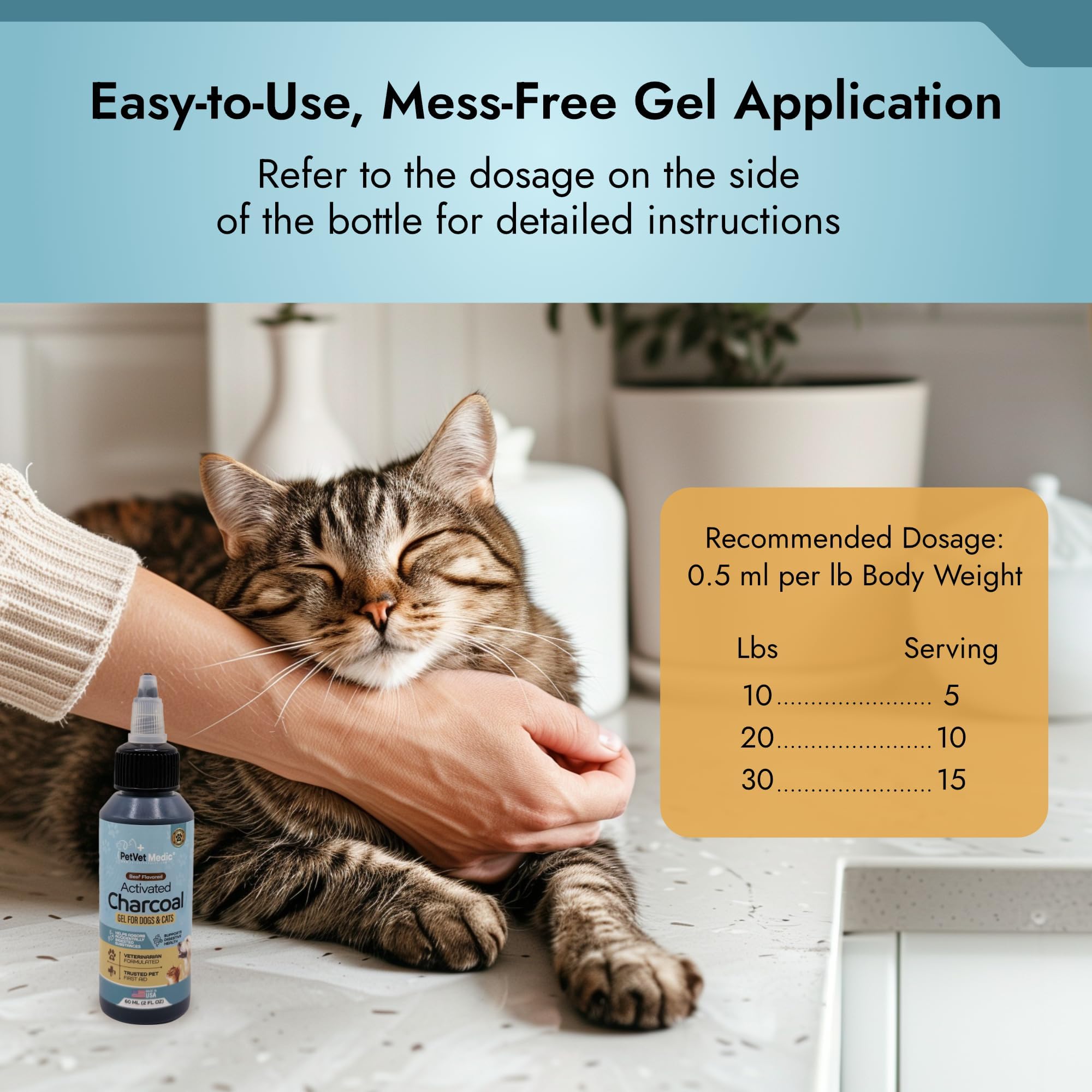 Utilisation en cas d’empoisonnement potentiel ou ingestion accidentelle chez votre animal.