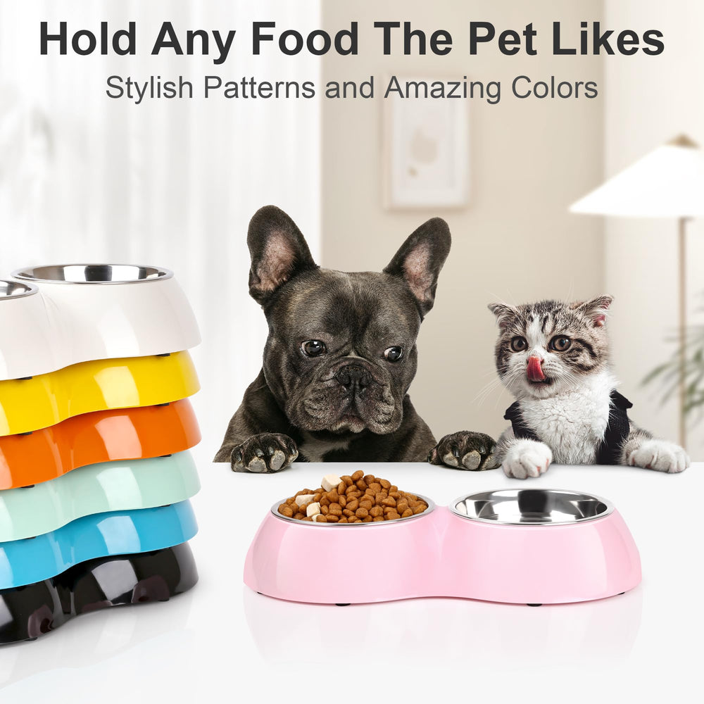 Ensemble Petvillage pour repas quotidiens, rose, adapté pour chats et petits chiens.