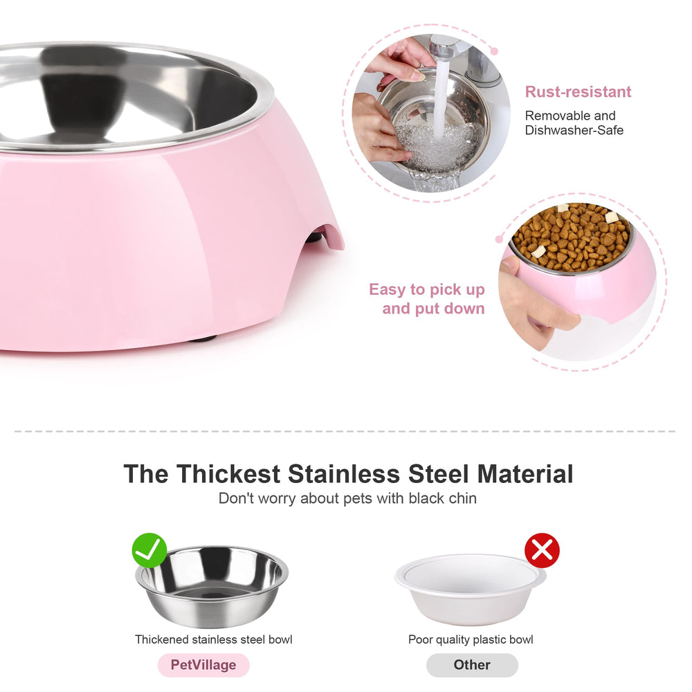 Rehausseur Petvillage rose, hauteur confortable pour les repas des animaux.