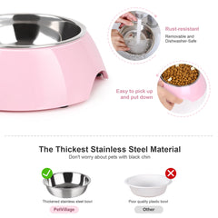 Rehausseur Petvillage rose, hauteur confortable pour les repas des animaux.