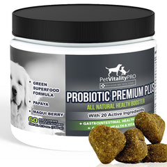 PetVitalityPRO Probiotiques chien – bouteille: soutien digestif et vitalité.