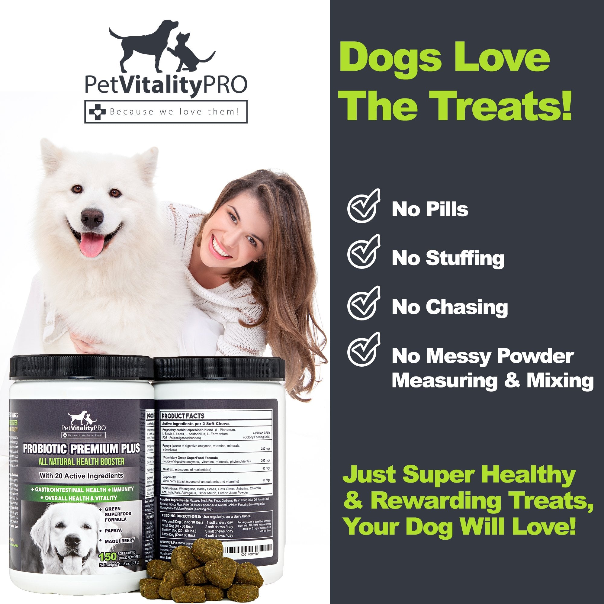 PetVitalityPRO Probiotiques pour chien – aide pendant le stress et les trajets