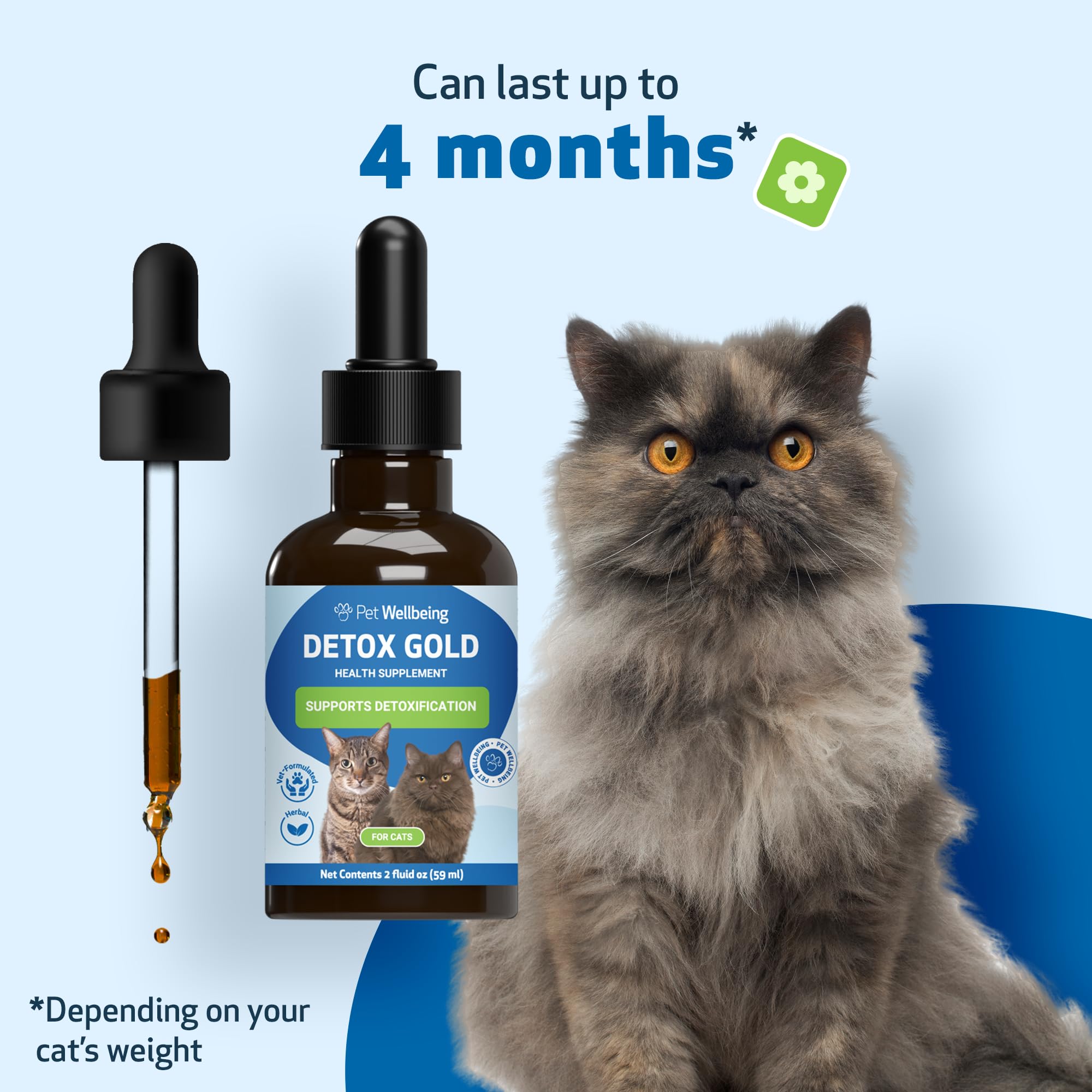 Pet Wellbeing Detox Gold vétérinaire — formulation assurée par des vétérinaires