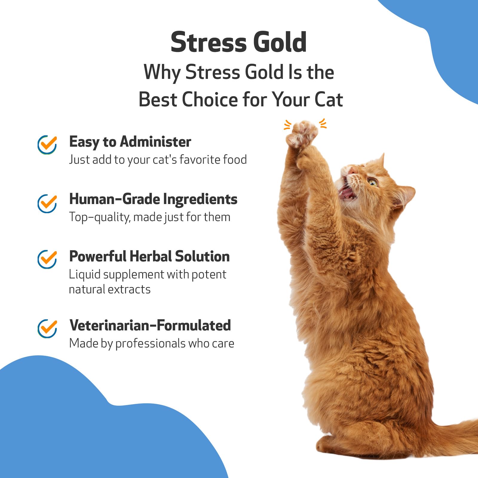 Stress Gold Pet Wellbeing, chat rassuré lors des voyages et déplacements.