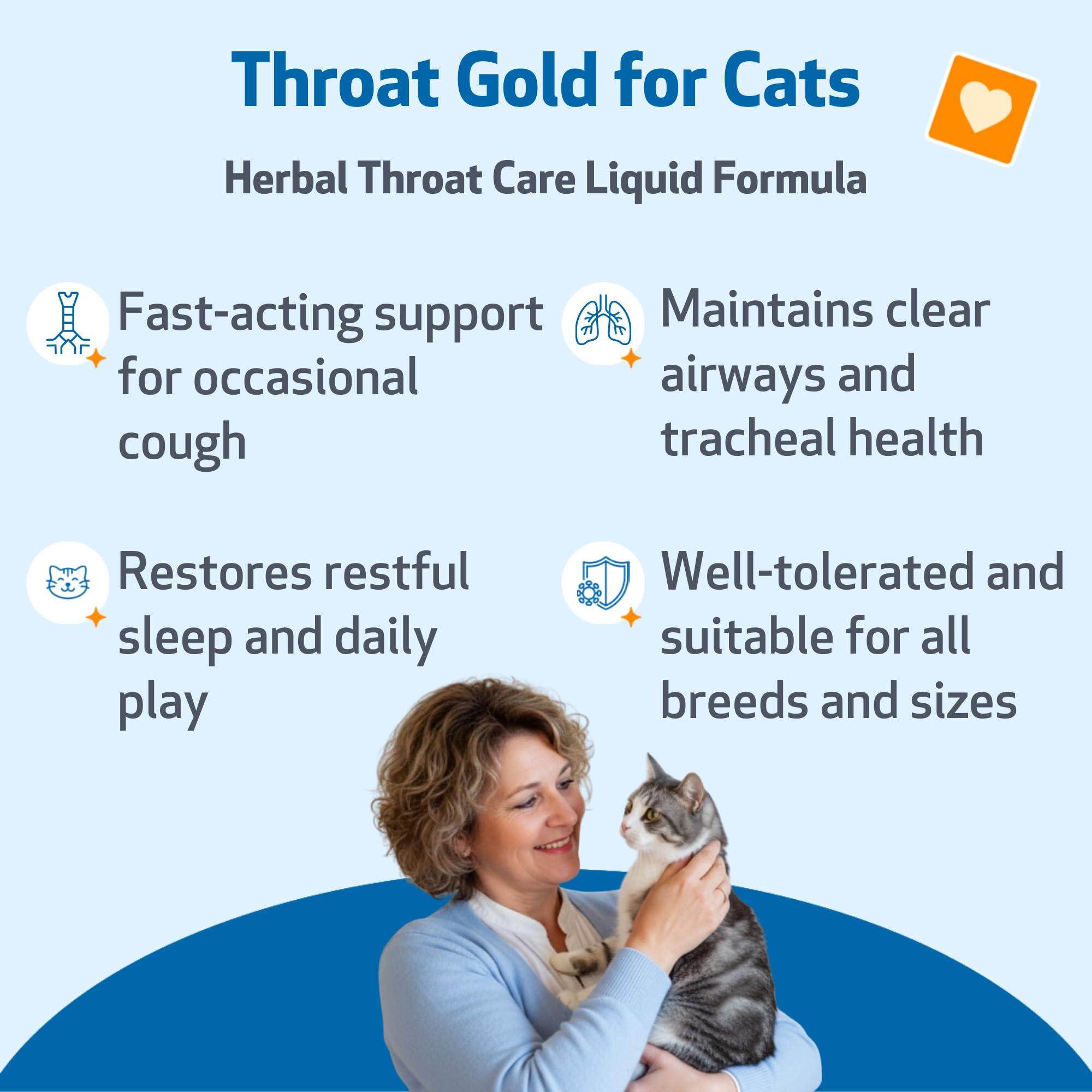 Pet Wellbeing Throat Gold – étiquette claire et administration quotidienne pratique.