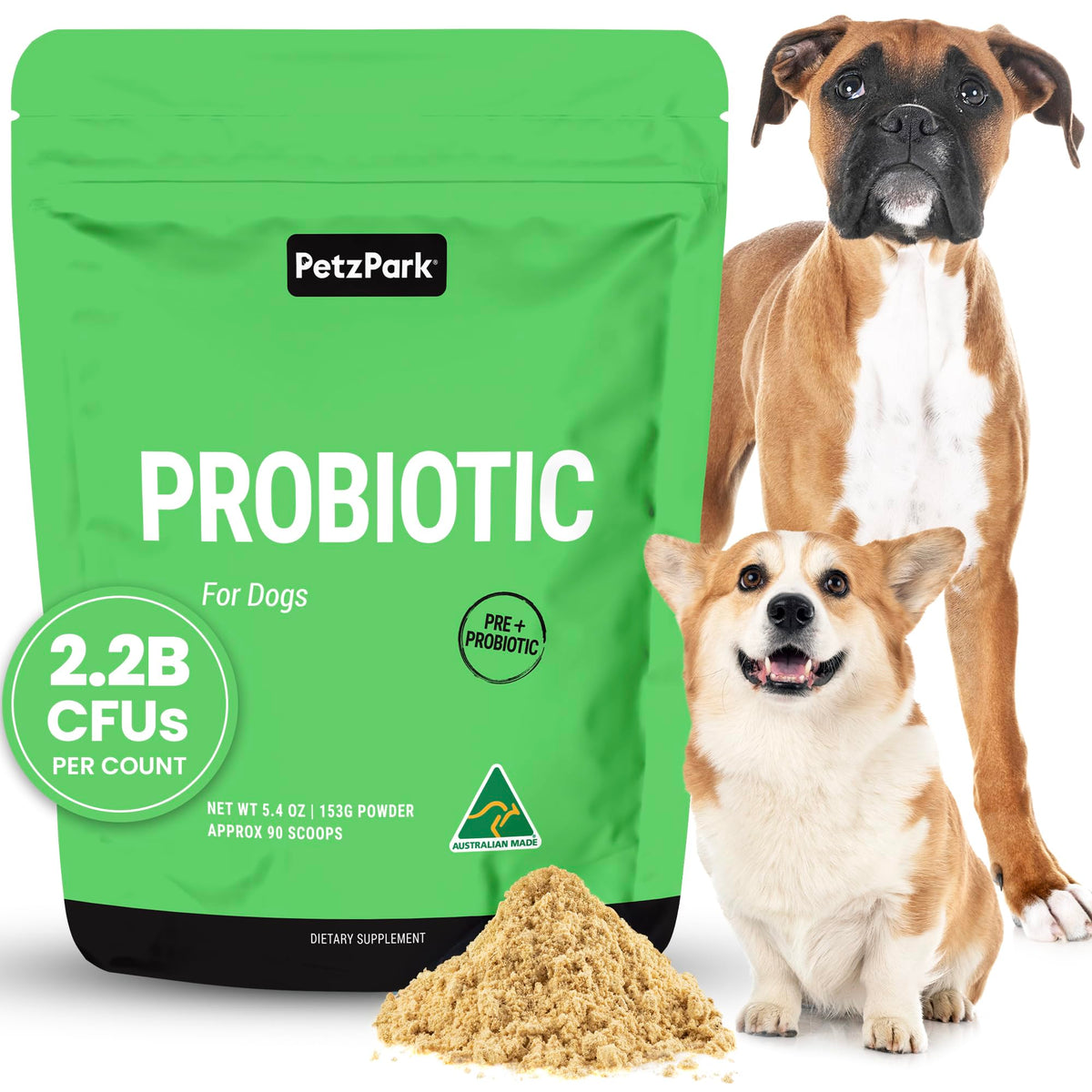 Petz Park Probiotique pour chien — facilite la digestion et le confort intestinal.