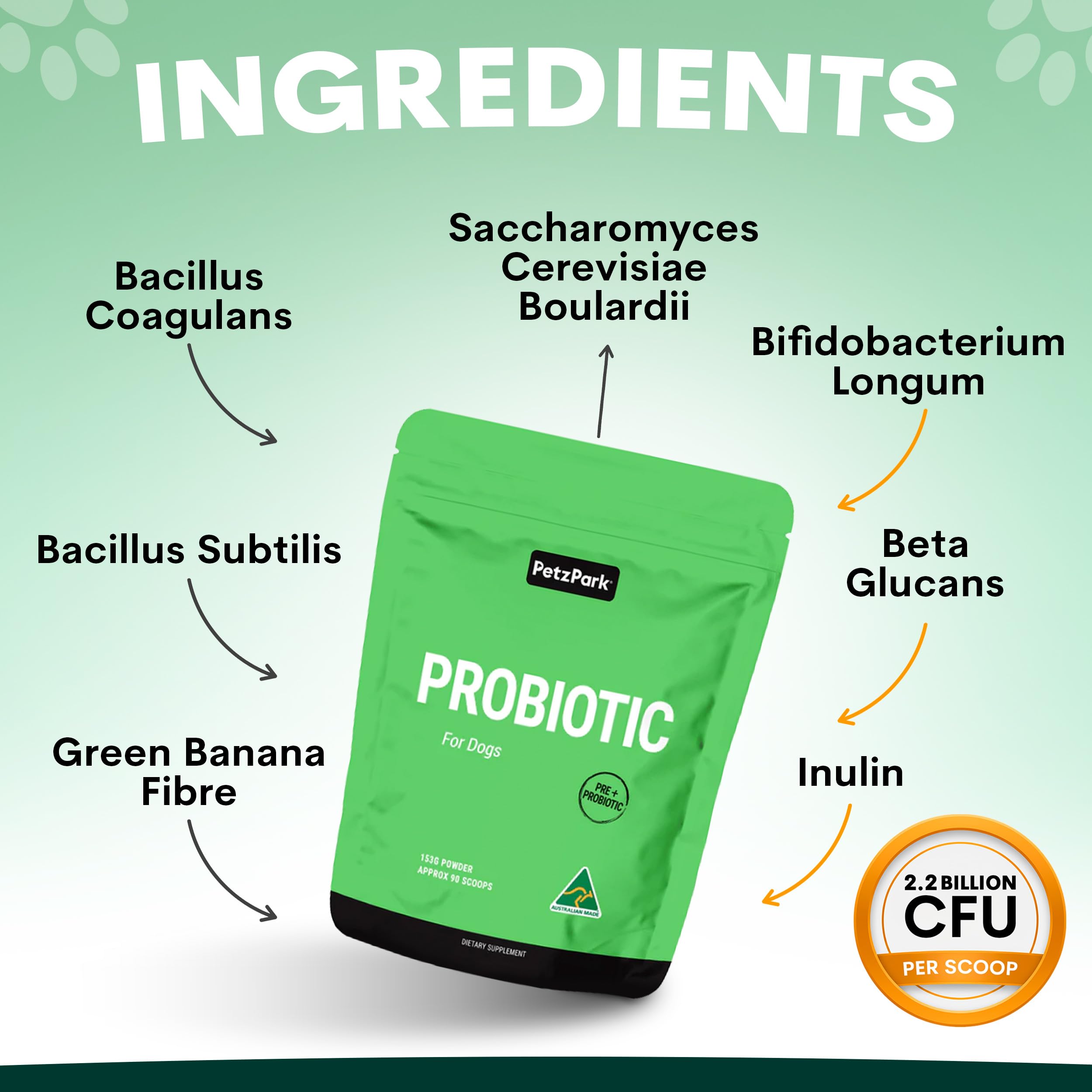 Petz Park Probiotique selles et glandes anales — soutien potentiel des selles et de l’équilibre intestinal.