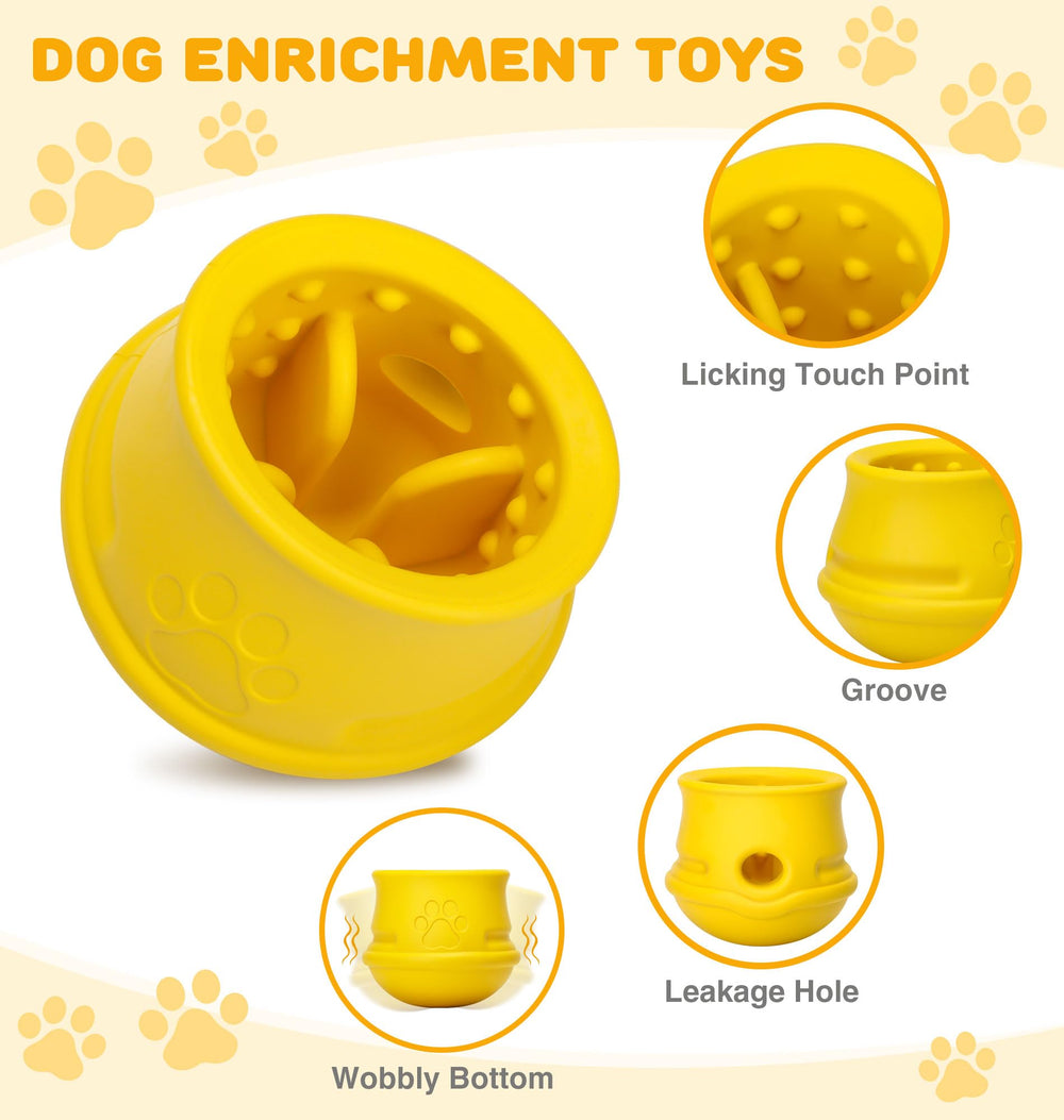 PetZee jouet interactif pour chien avec ouverture ovale favorisant l’alimentation lente.