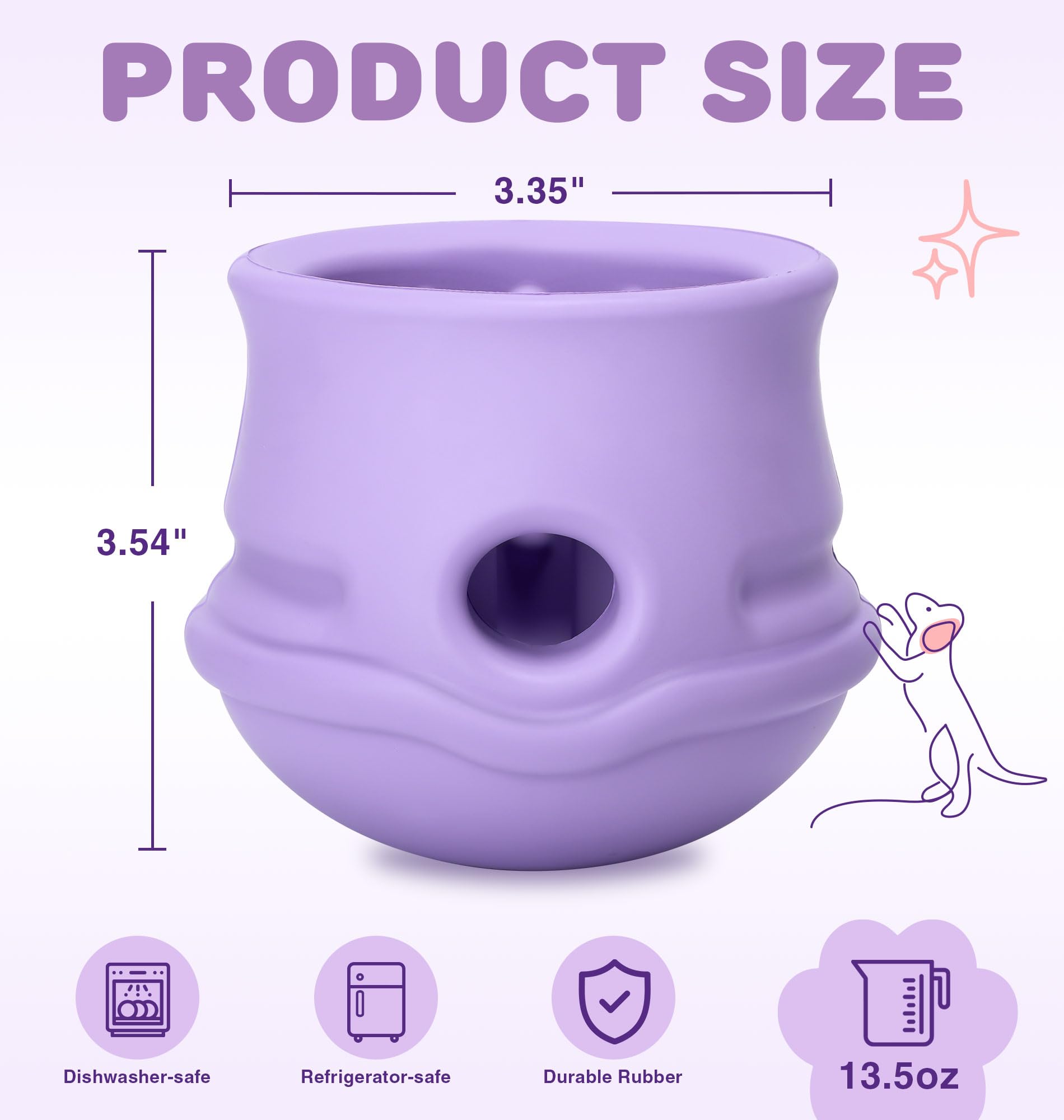 PetZee jouet remplissable, gourmandises à explorer pour ralentir le repas.