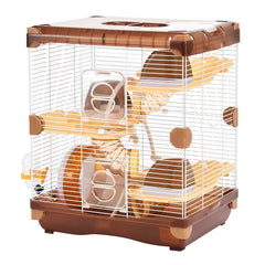 PETZHUBO cage hamster 3 niveaux, vue extérieure, offre un espace d'observation agréable.