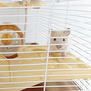 PETZHUBO cage hamster 3 niveaux matériaux durables, sécurité et durabilité assurées.