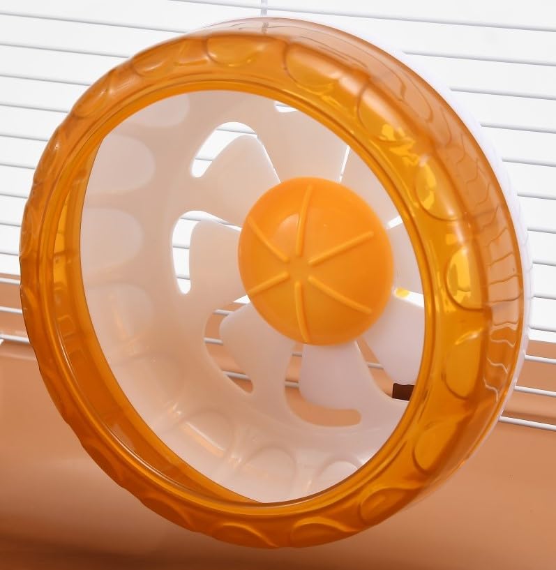 PETZHUBO cage hamster 3 niveaux roue silencieuse, fonctionnement fluide sans bruit.