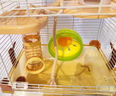 PETZHUBO cage hamster mini — maisonnette champignon et aire de jeux intégrée.