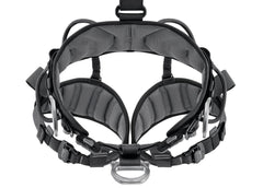 Ceinture et cuisses semi-rigides rembourrées pour un soutien lors des suspensions.