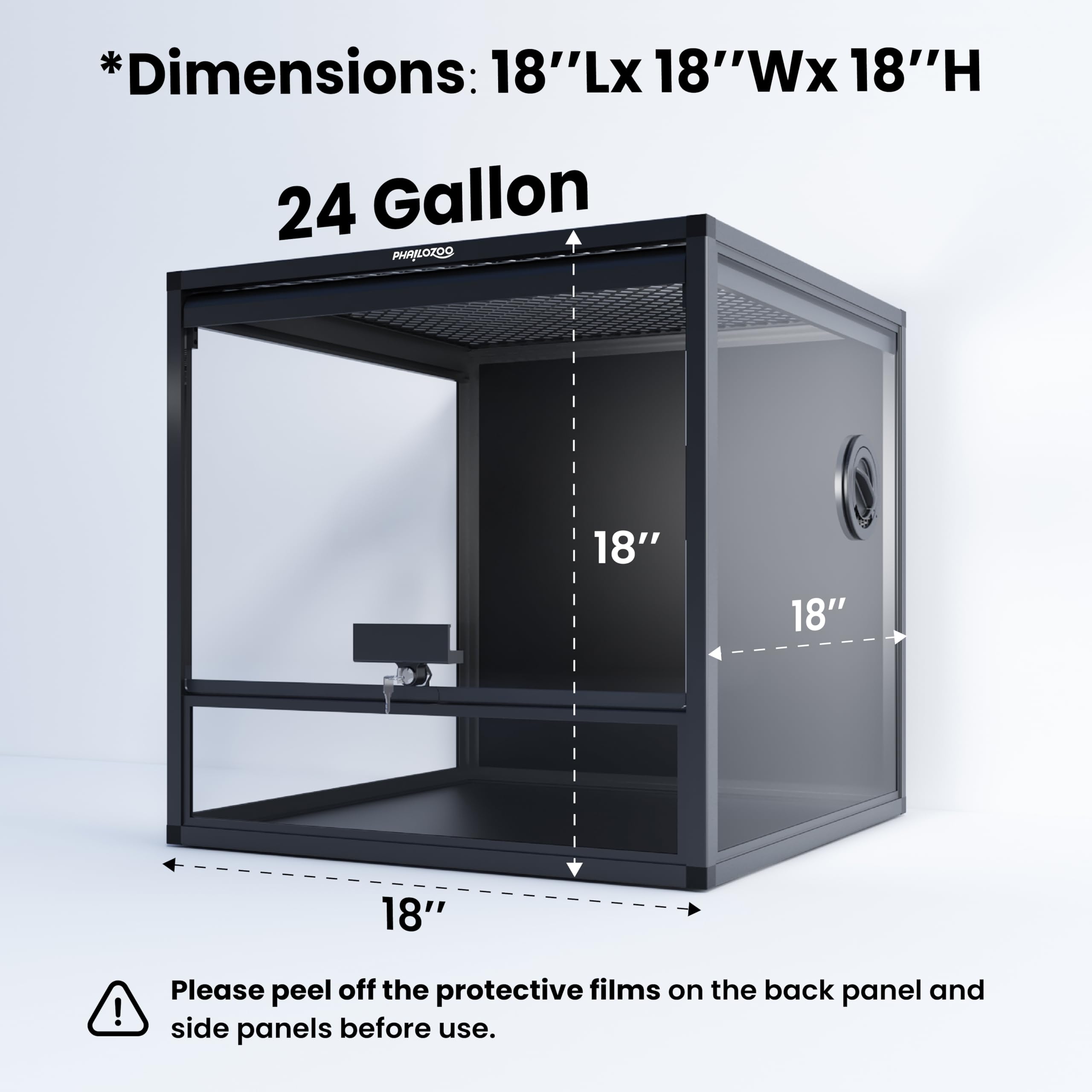 Phailozoo MagicCube avec panneaux en verre trempé pour une visibilité durable.