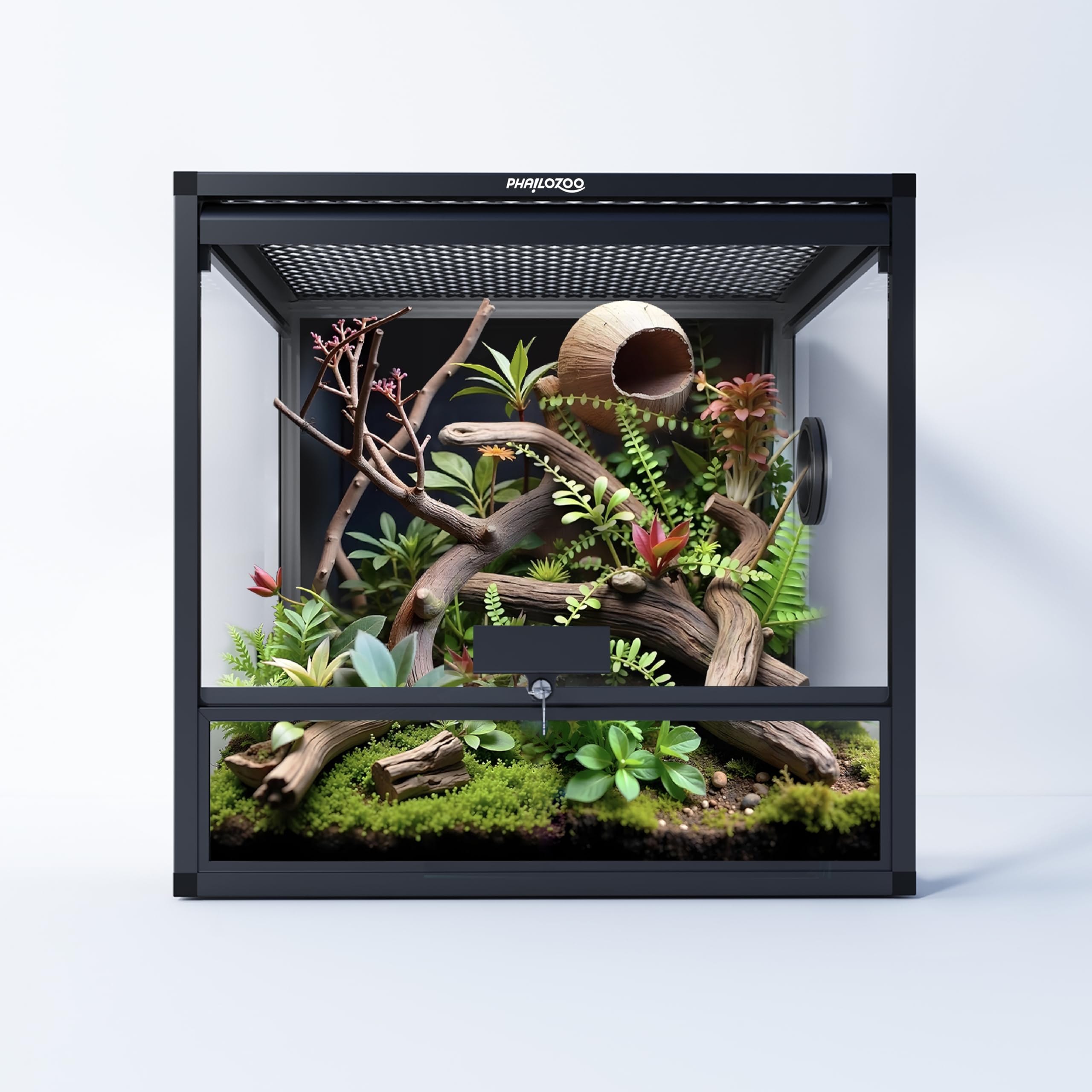 Phailozoo MagicCube, porte frontale verrouillable pour un accès sûr et simple.