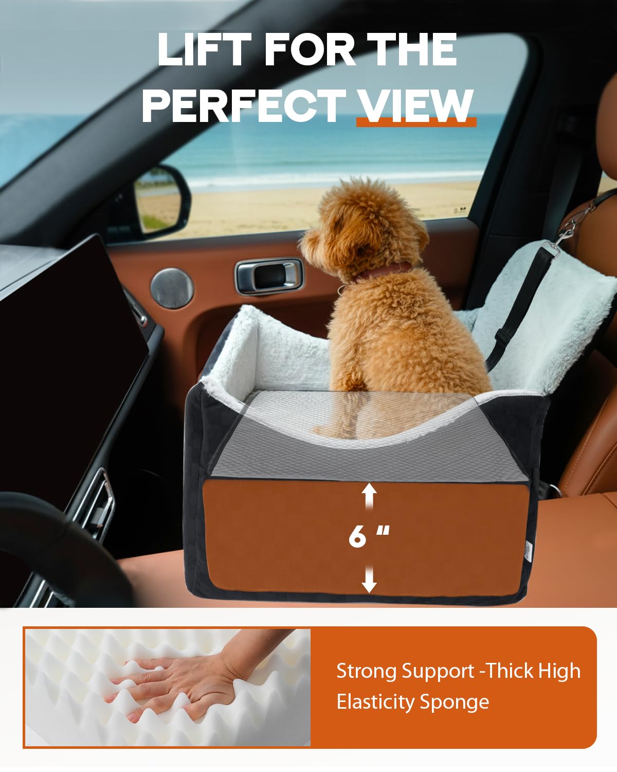 PHCOHIDO siège-auto chien moyen ajustement universel pour véhicules.