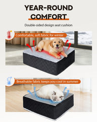 PHCOHIDO siège-auto chien moyen confort tout-saisons avec coussin réversible.