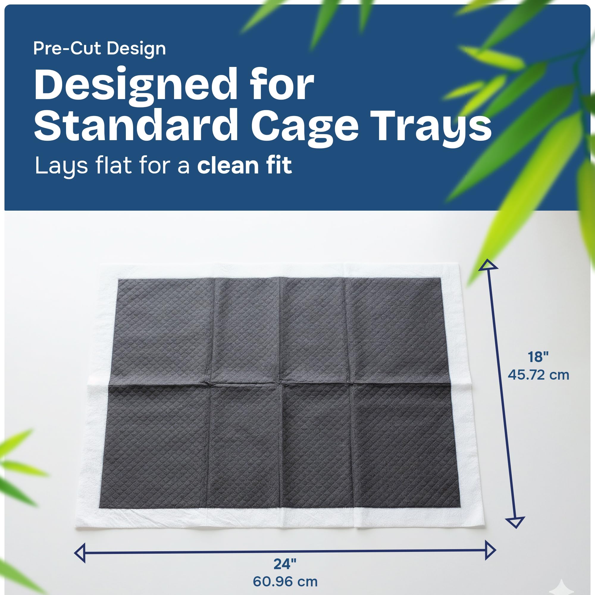 PHOBA Charbon Bambou — feuilles 18x24 pré-découpées pour cage standard, utilisation rapide.