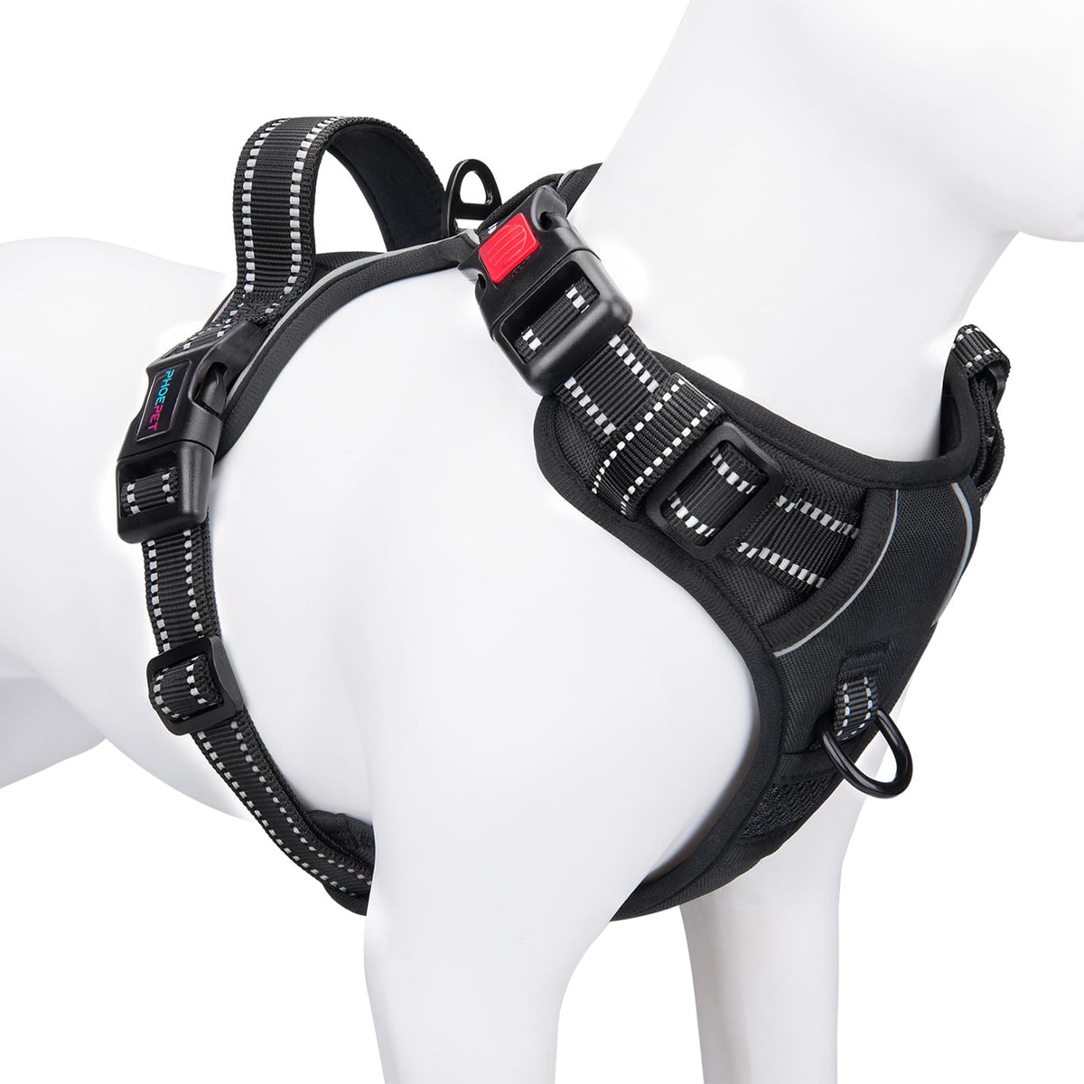 PHOEPET harnais chienne attache avant, facile à mettre en place pour la sécurité.