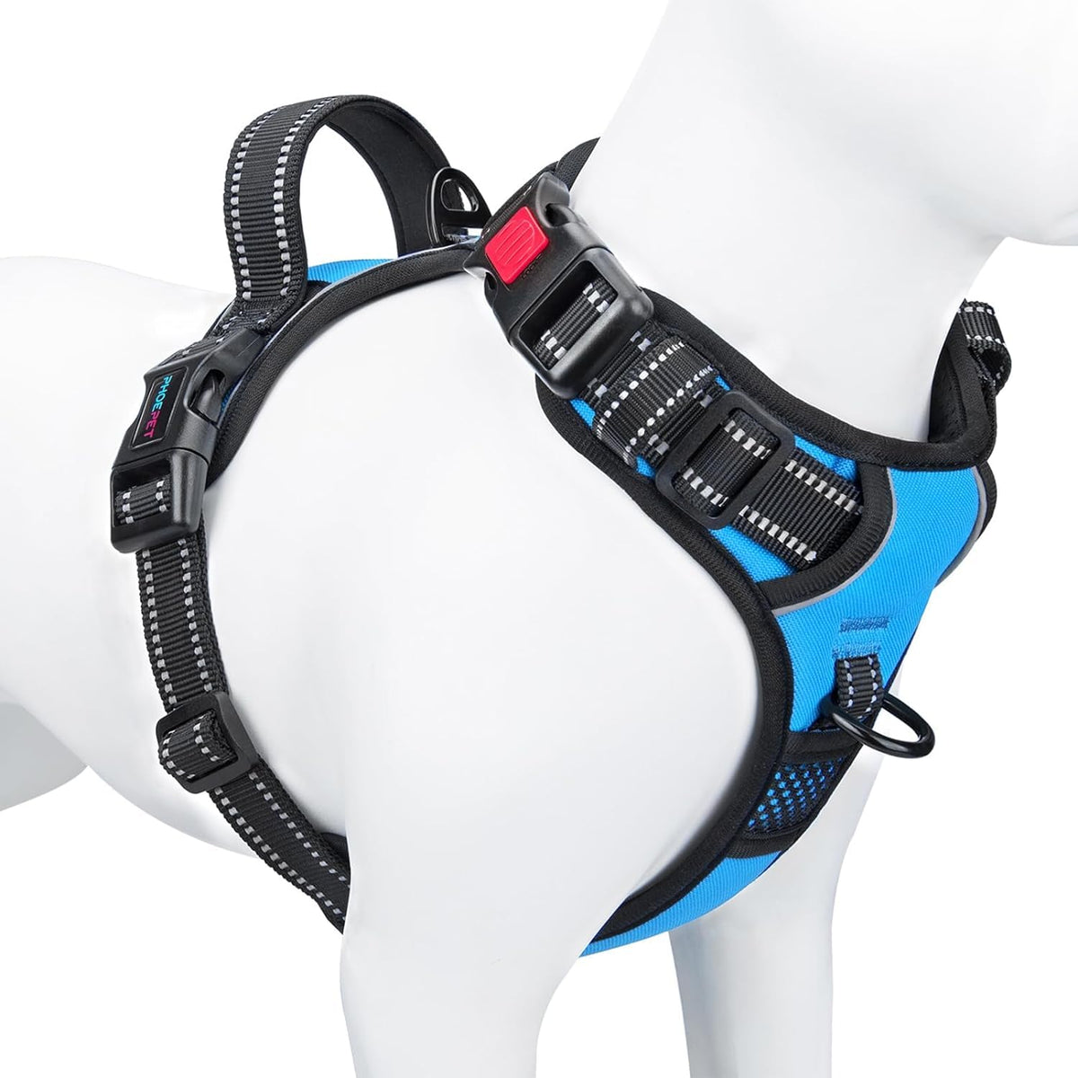 PHOEPET harnais petit chien, clip frontal en métal, réduction de traction.