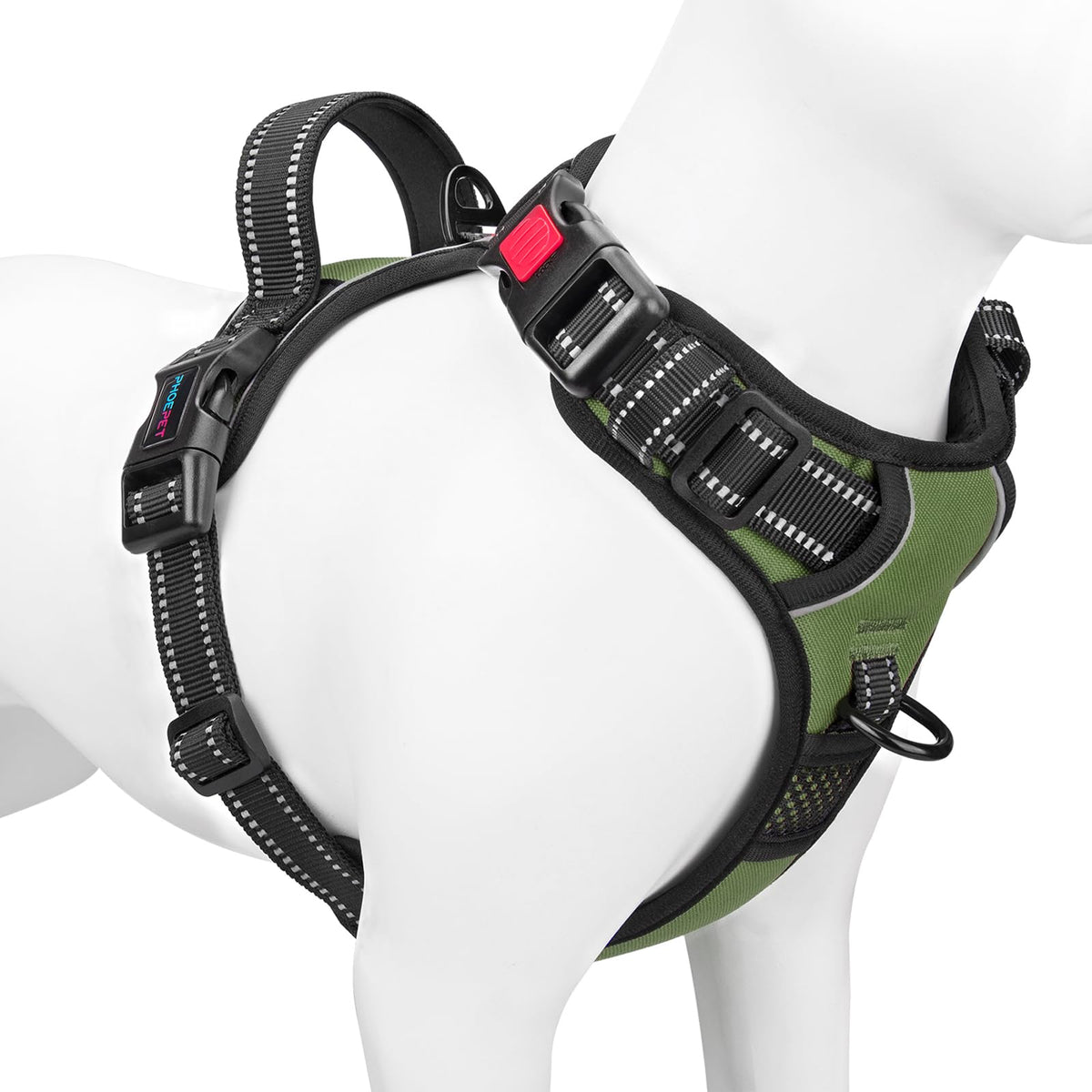 PHOEPET harnais sans tirage avec verrouillage du cou pour enfiler facilement.