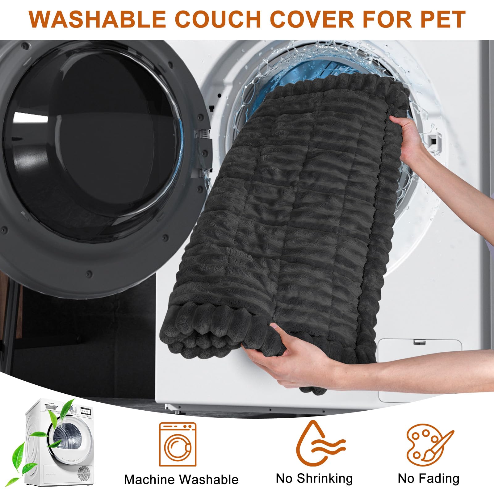 PHOPHO tissu pelucheux, confort premium sur le canapé.