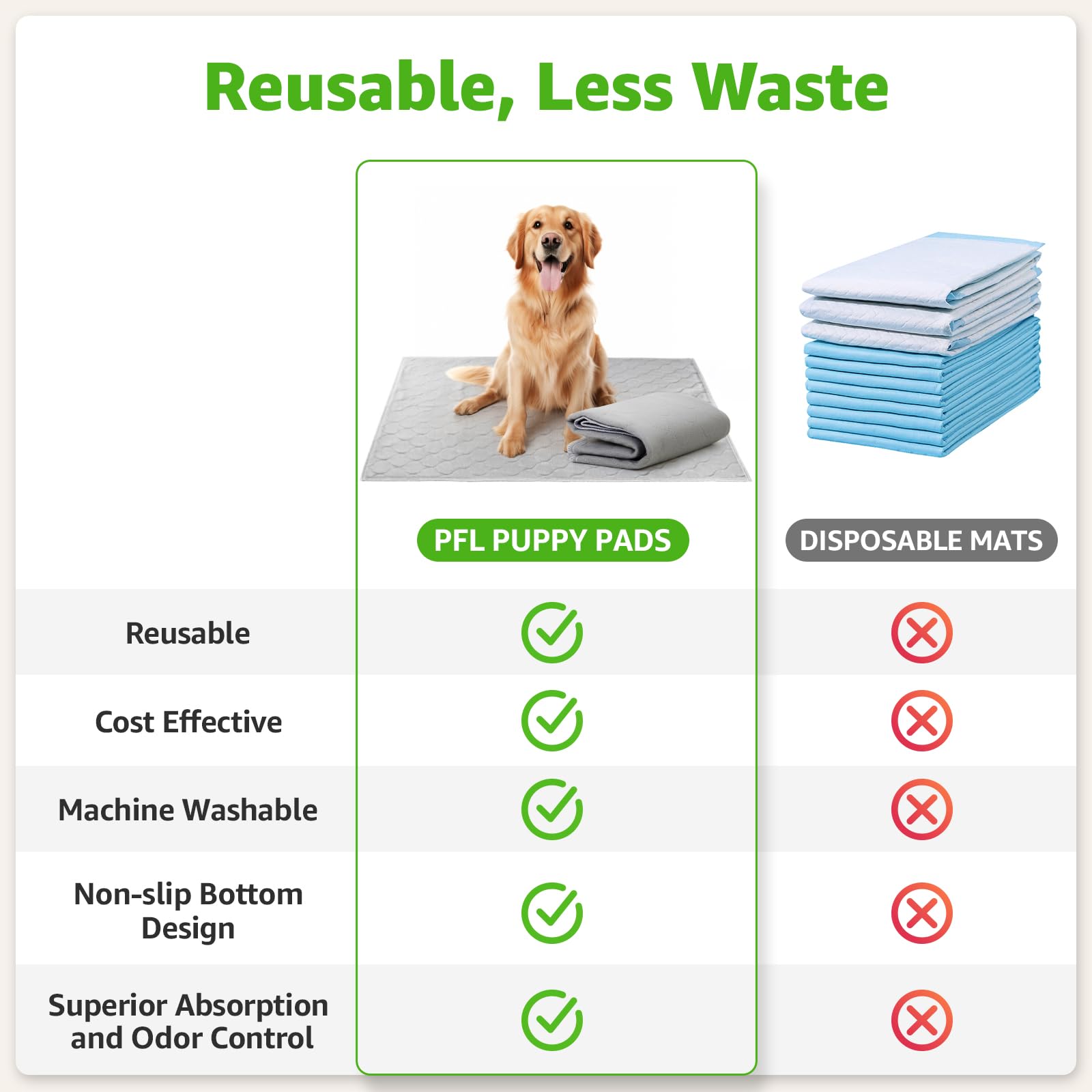 PICK FOR LIFE pads-lavables-absorption-supérieure, économie et réduction déchets