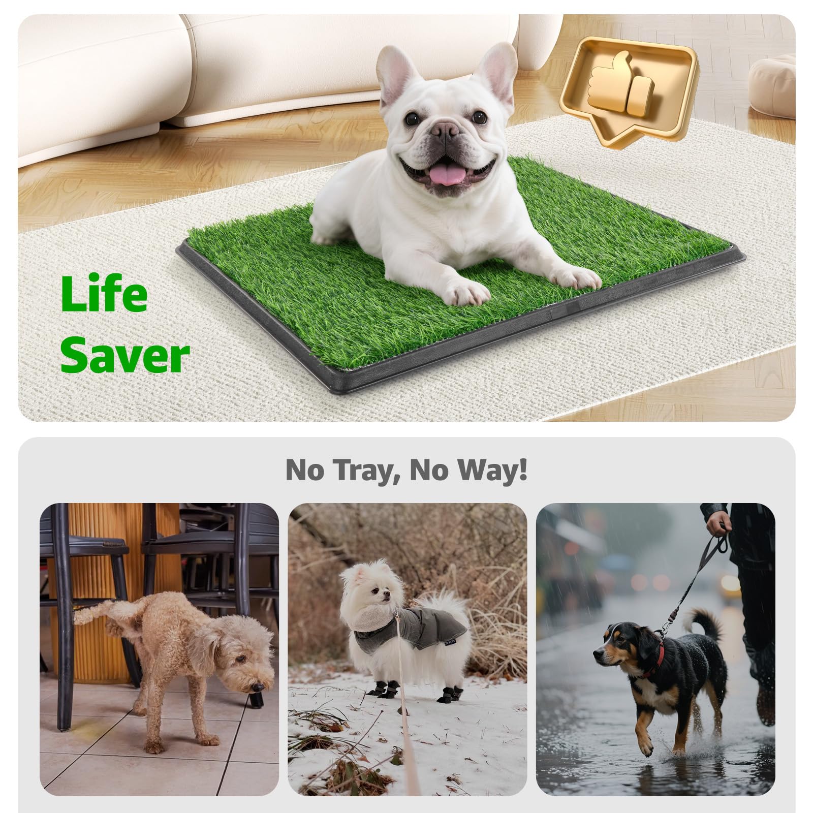 PICK FOR LIFE Tapis en herbe artificielle lavable et facile à nettoyer.