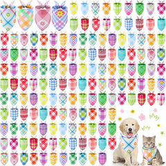 Bandanas Pickmesh carreaux printemps pour petit chien, look frais et lavable.