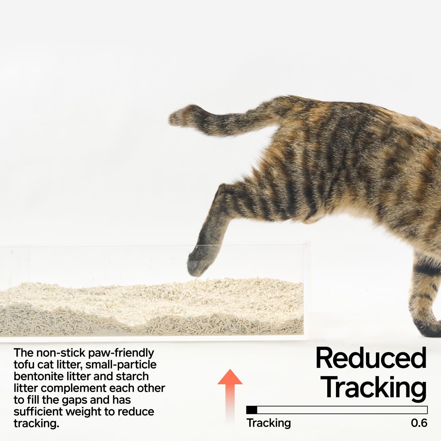 Pidan Mix Litière pour Chats indiquant l’élimination par chasse d’eau.