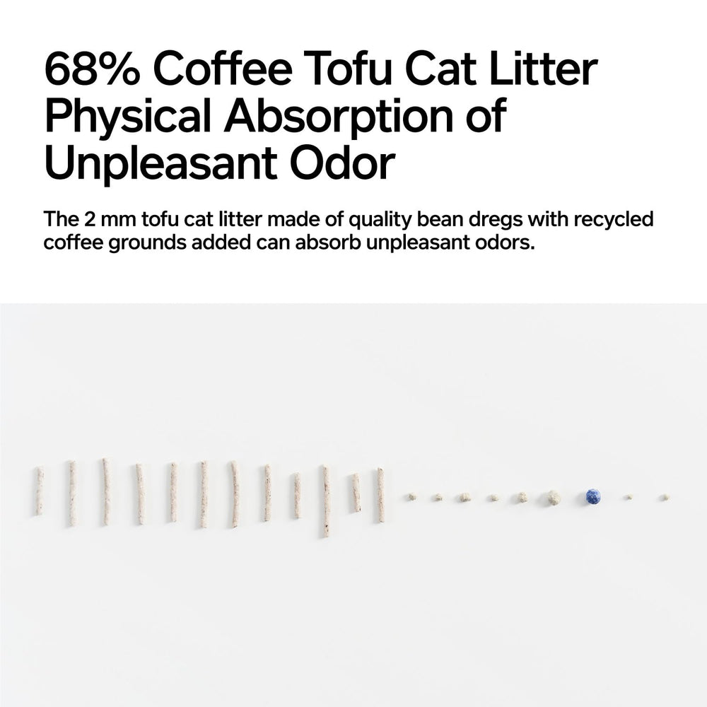 Pidan Litière Tofu pour chat, café recyclé neutralise les odeurs naturellement.