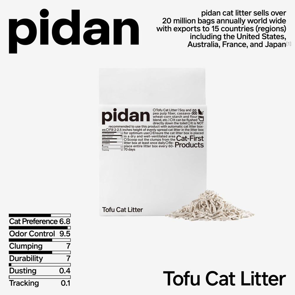 Litière pidan Tofu soluble dans l’eau montrant dissolution facile lors de l’élimination.