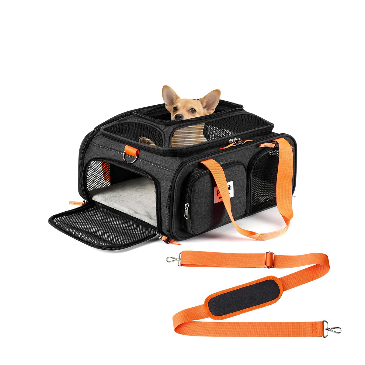 pidipiti-frontier-allegiant-porte-animal-sous-siège, pratique pour voyager en cabine.