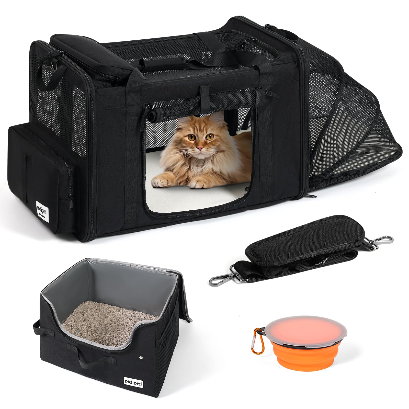 Pidipiti porte-chat grand 25x17x17, espace pour se tourner et se détendre pendant le trajet