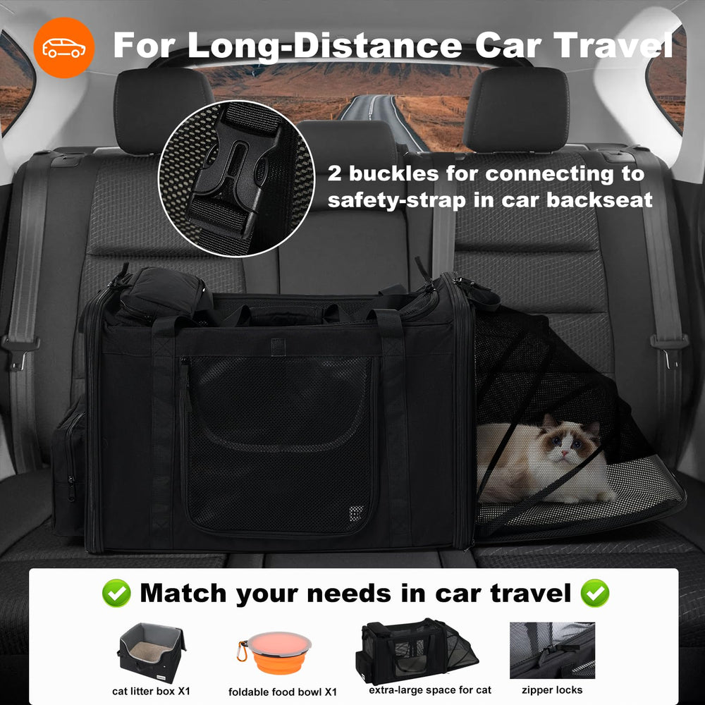 Pidipiti porte-chat-voyage-car, compatible avec la plupart des voitures pour voyages confortables