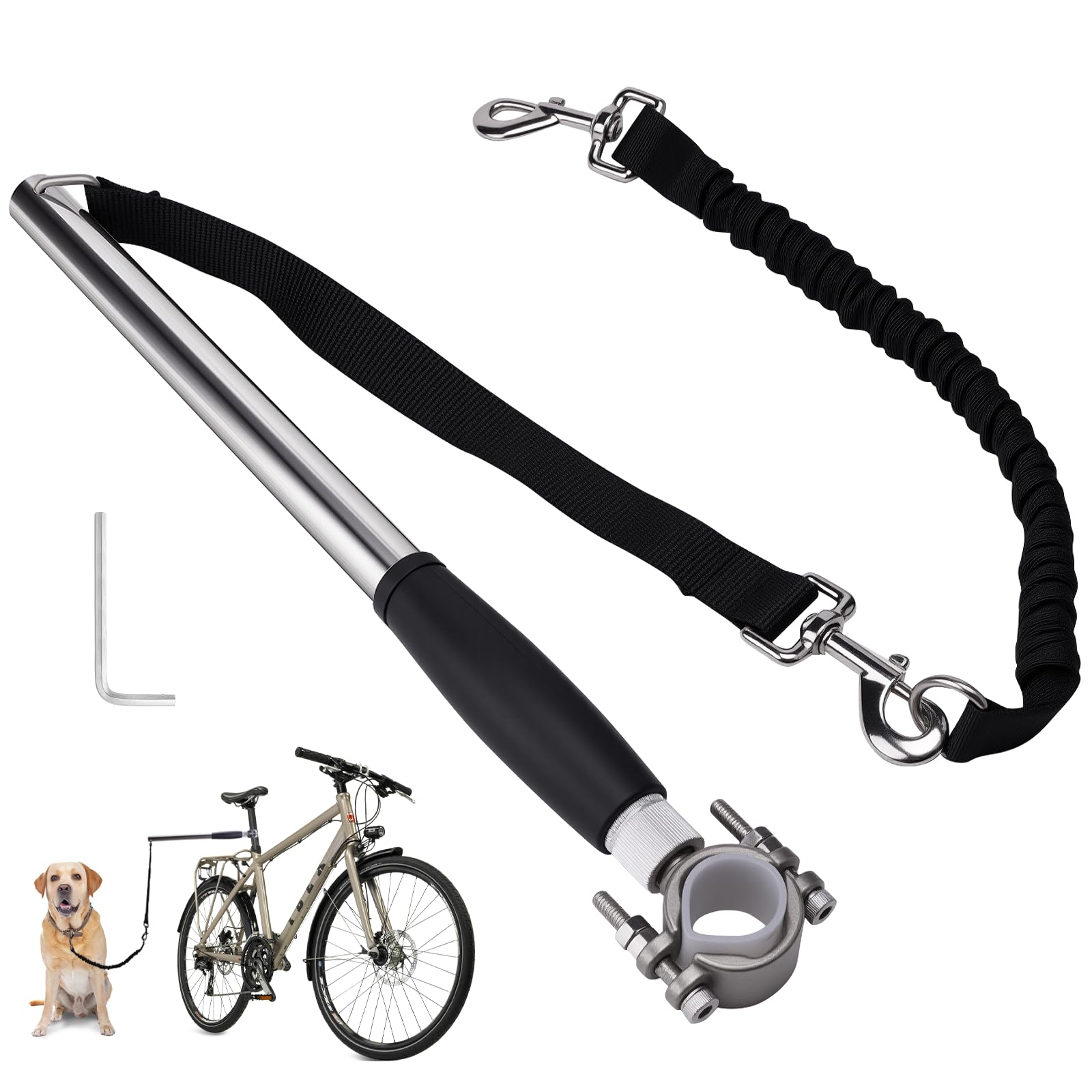 Pietenjoy laisse velo chien main libre connexion rapide pour sorties securisees