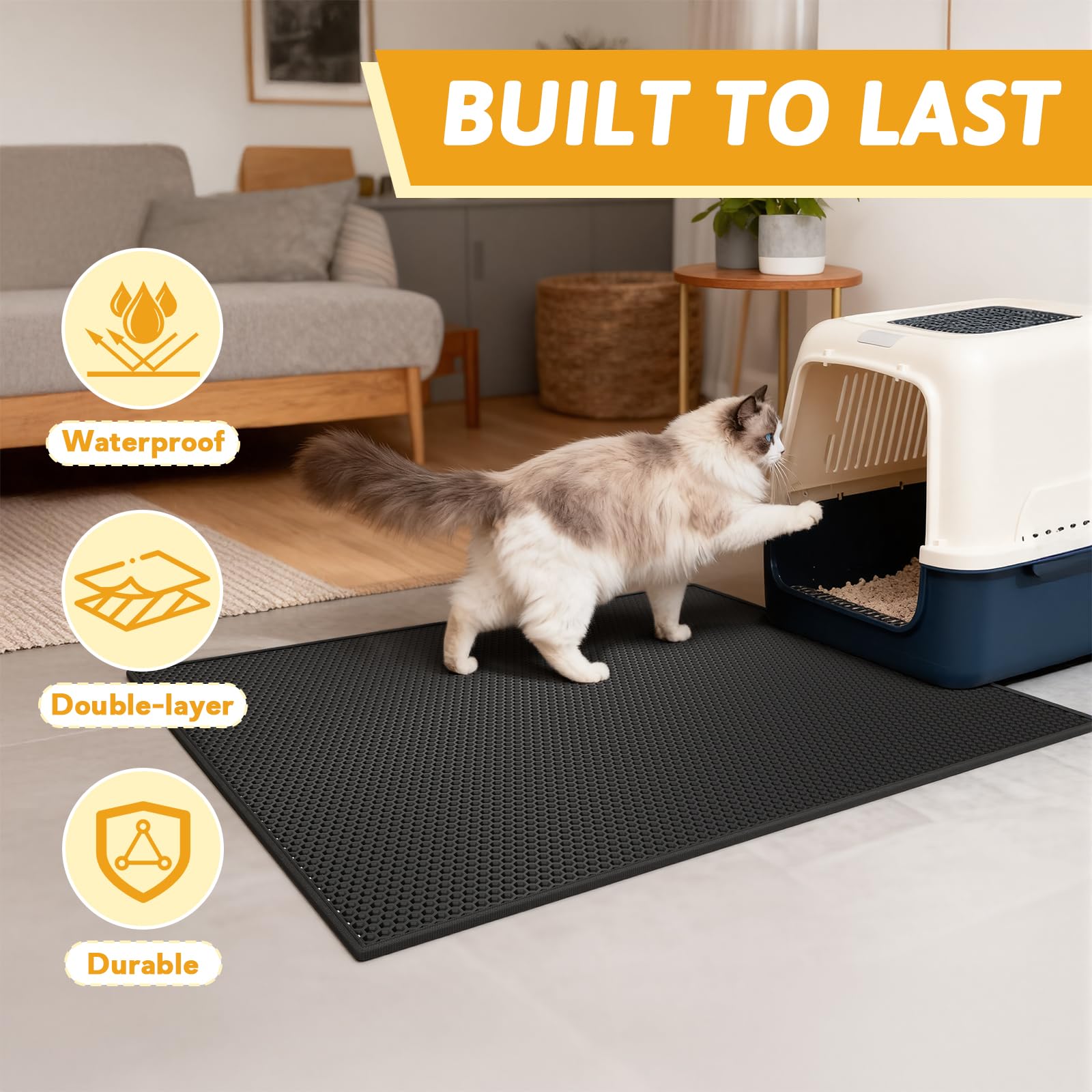Pieviev Tapis litière 36x30, taille adaptée pour la plupart des boîtes.
