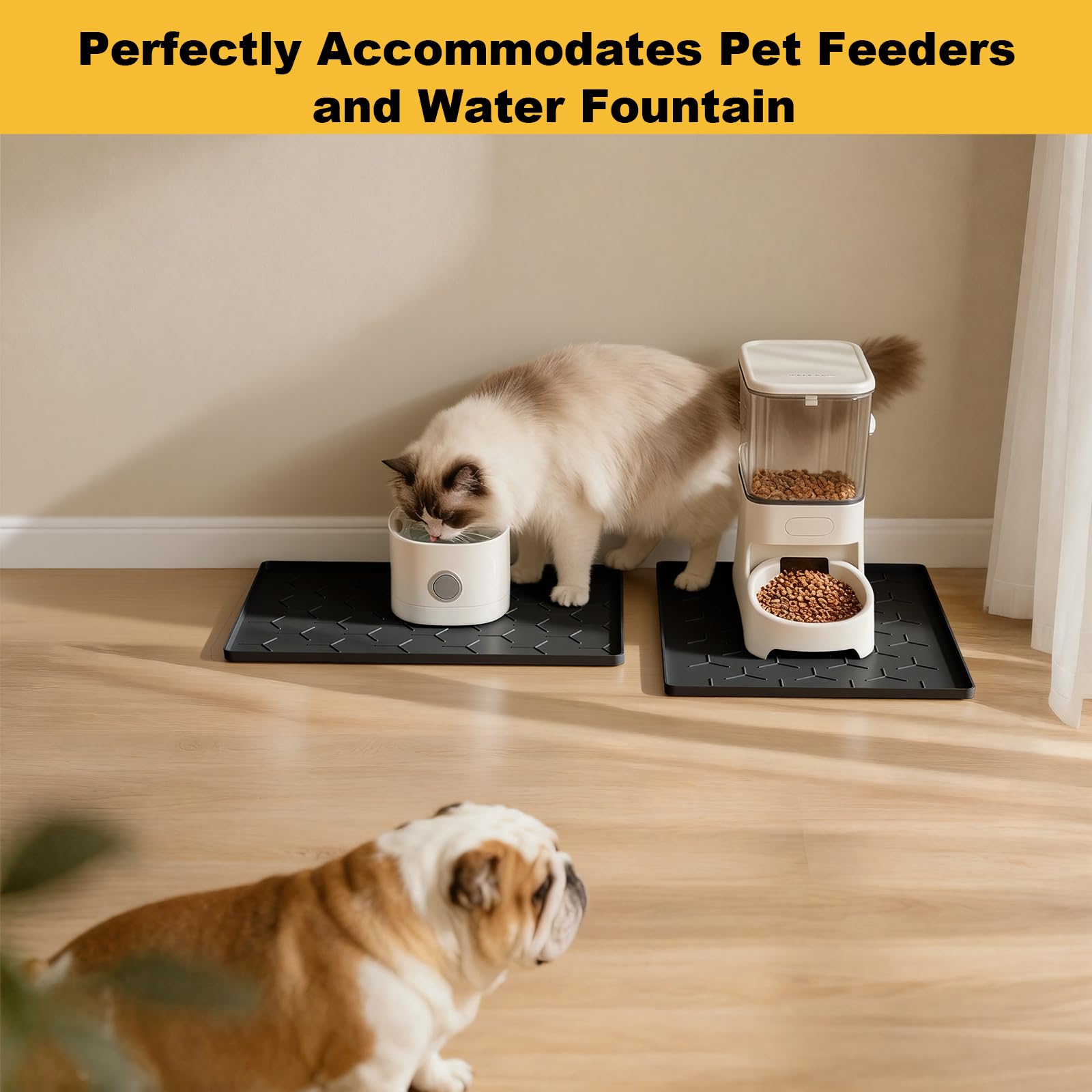 Tapis Pieviev double-bols noir ideal pour chiens et chats.