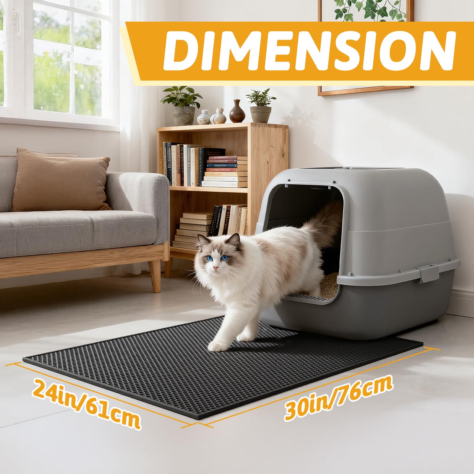 Pieviev tapis litiere anti-trace, douceur pour les pattes et moins de traces autour de la caisse.