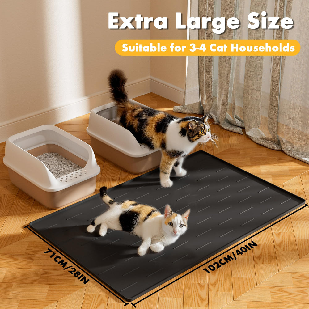 Pieviev Tapis litiere silicone durable résiste à l'usage quotidien.