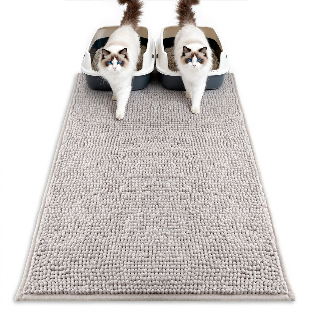 Tapis Litière Chenille Pieviev 36x30—capte litière et réduit les éclaboussures autour du bac.