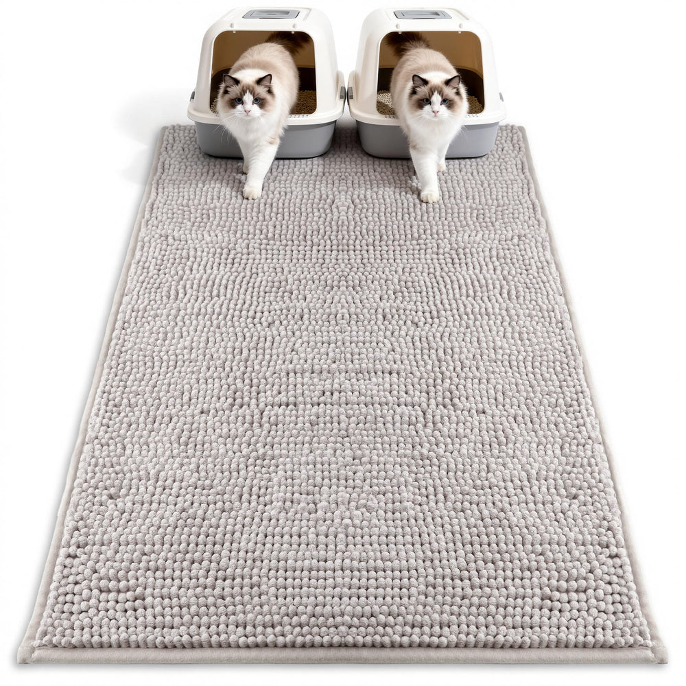 Pieviev tapis-litière chenille 48x36: capture rapidement les granulés et réduit les éclaboussures.