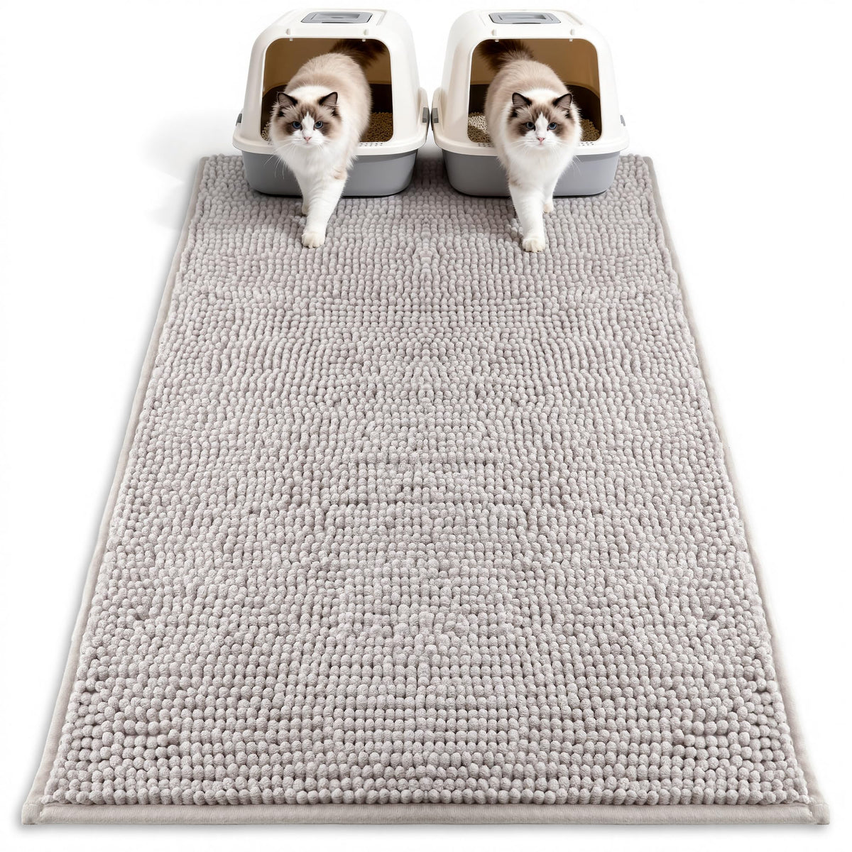 Pieviev tapis-litière chenille 48x36: capture rapidement les granulés et réduit les éclaboussures.