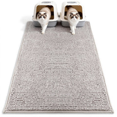 Pieviev tapis-litière chenille 48x36: capture rapidement les granulés et réduit les éclaboussures.