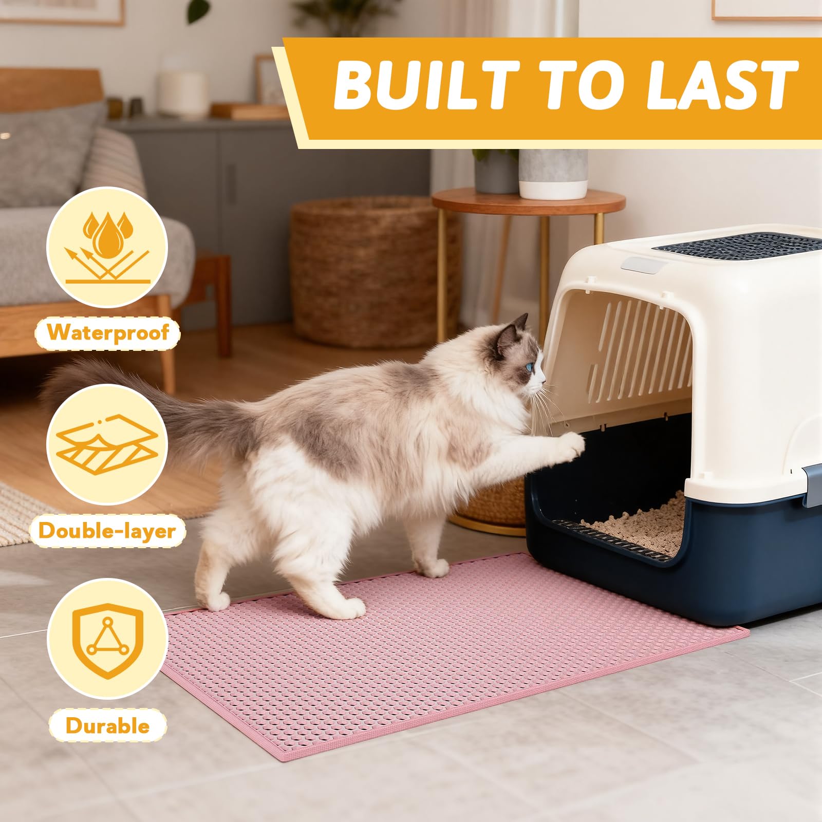 Pieviev Compatible avec diverses litières et boîtes à chat, installation facile.